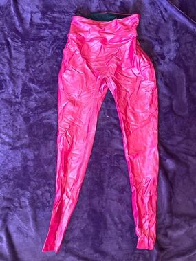Bombshell Sportswear Shiny Red Leggings - unworn but wrinkled